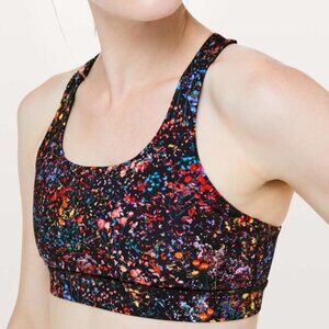Lululemon Time To Sweat Sports Bra Flowerescent Multi Size 8 EUC